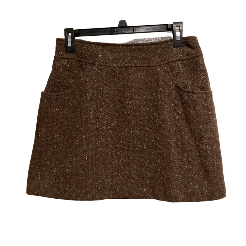 Express Compagnie Internationale Vintage Wool‎ Tweed Mini Skirt Brown